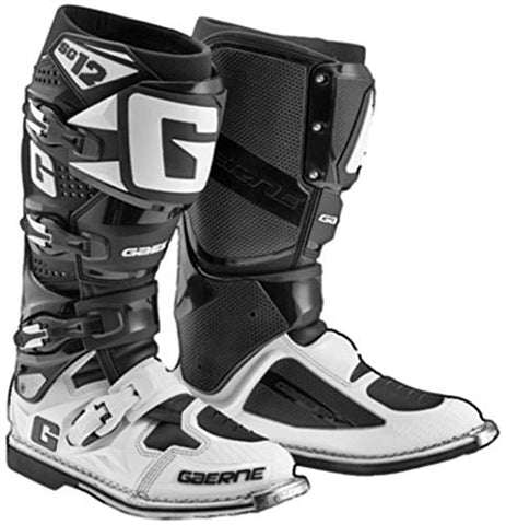 Gaerne SG-12 Men's Black/White Motocross Boots - 8 - Throttle City Cycles