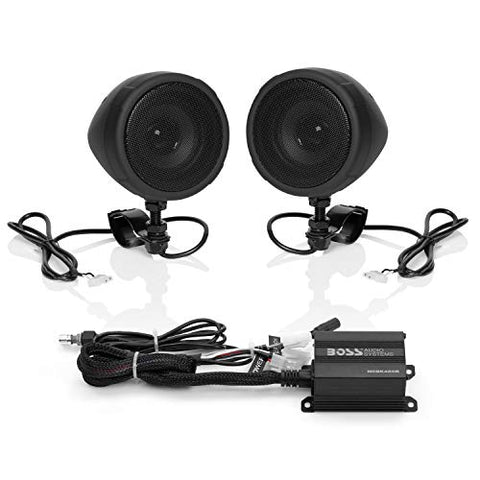Boss Audio Systems MCBK420B Motorcycle Bluetooth Speaker System - Class D Compact Amplifier, 3 Inch Weatherproof Speakers, Volume Control, Great for Use with ATVs/Motorcycles, 12 Volt Vehicles - Throttle City Cycles