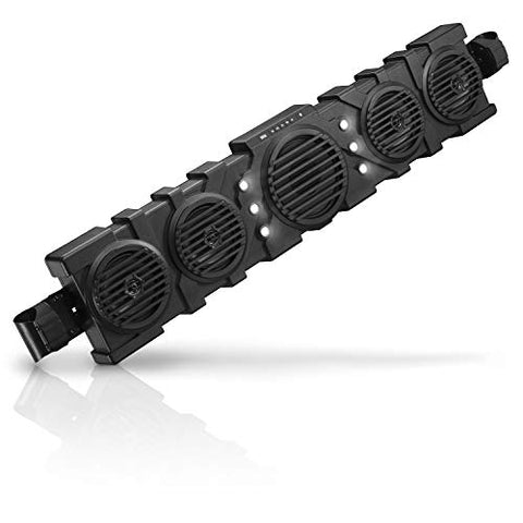 BOSS Audio Systems BRRF46A 46 Inch ATV UTV Audio System - IPX5 Rated Weatherproof, 8 Inch Woofer, 5.5 Inch Speakers, Amplified, Bluetooth, Built-in LED Lights, Easy Installation for 12 Volt Vehicles - Throttle City Cycles