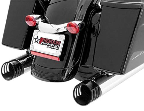 Freedom HD00610 Exhaust (4 In Racing Slip-On Chrome With Black Sculpted Tip) - Throttle City Cycles