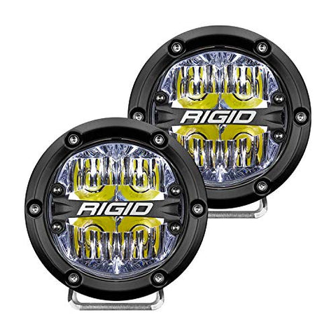 Rigid Industries 36117 360-Series LED Off-Road Light 4 in Drive Beam for Moderate Speed 20-50 MPH Plus White Backlight Pair - Throttle City Cycles