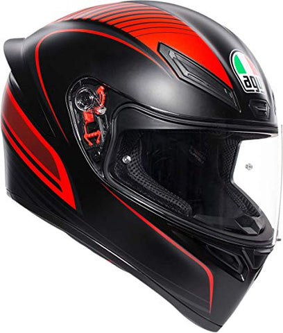 AGV K1 Warmup Matte Black Red Helmet - Throttle City Cycles