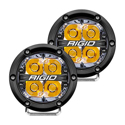 RIGID 360-SERIES 4 INCH LED OFF-ROAD SPOT BEAM AMB BACKLIGHT|PAIR - Throttle City Cycles
