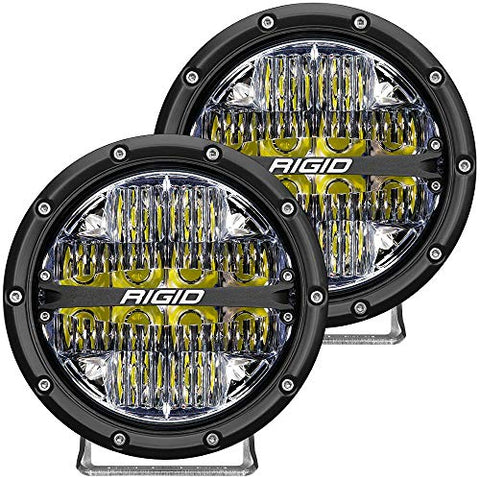 Rigid Industries 36204 360-Series LED Off-Road Light 6 in Drive Beam for Moderate Speed 20-50 MPH Plus White Backlight Pair - Throttle City Cycles