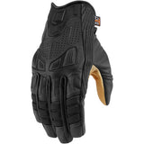 ICON 1000 AXYS Leather Motorcycle Gloves Black - Throttle City Cycles