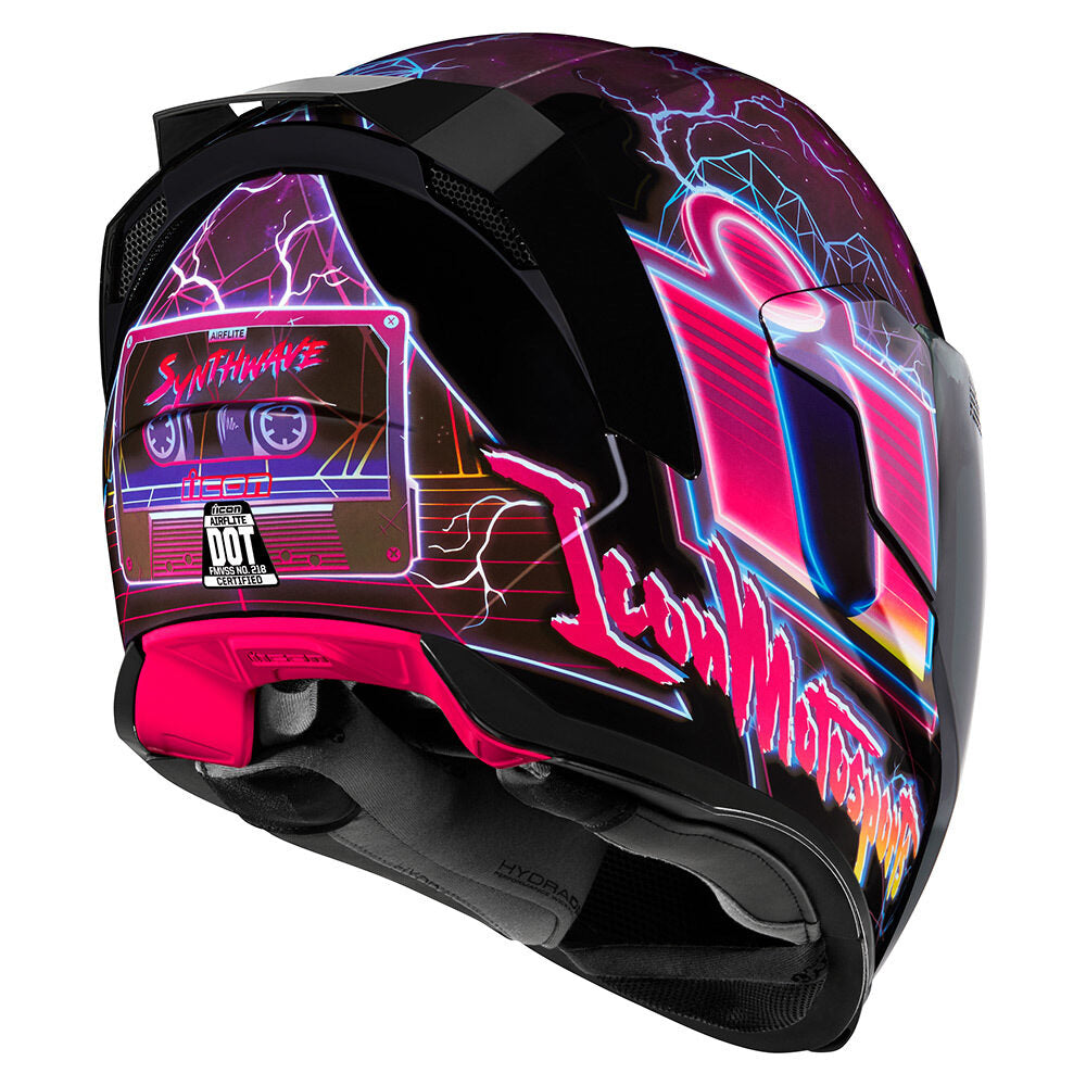 black and pink icon helmets Icon Airflite Synthwave Helmet