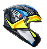 AGV K6 Joan Adult Street Motorcycle Helmet - (Black/Blue/Yellow) Size M/S - Throttle City Cycles