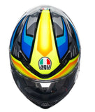 AGV K6 Joan Adult Street Motorcycle Helmet - (Black/Blue/Yellow) Size M/S - Throttle City Cycles