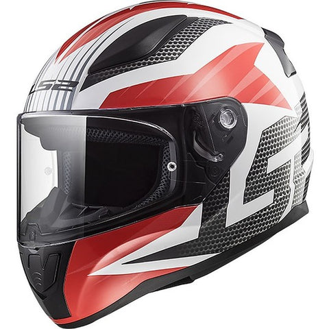 LS2 Rapid Grid Helmet (Red/White) - Throttle City Cycles