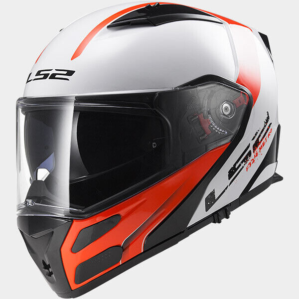 LS2 Metro Helmet (White/Red) L Throttle City Cycles