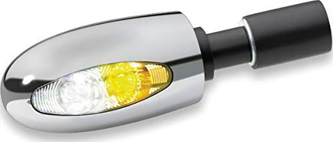 Kuryakyn 2556 Motorcycle Lighting Accessory: Kellermann BL 1000, Handlebar End LED Running/Turn Signal/Blinker Light, White/Amber - Throttle City Cycles