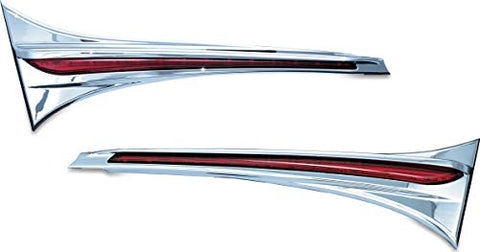 Kuryakyn 3233 Motorcycle Lighting Accent Accessory: LED Trunk Accent Swoops for 2006-17 Honda Gold Wing GL1800 Motorcycles, Chrome, 1 Pair - Throttle City Cycles