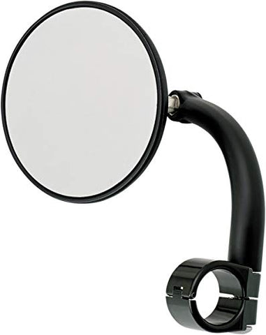 Biltwell Inc. 6503-501-131 4in. Round Utility Mirror with Clamp On Mount for 1in. Bar - Black - Throttle City Cycles