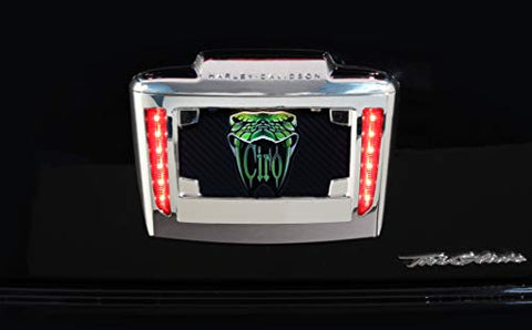 Ciro Lighted License Plate Frame Holder for Tri Glide (chrome) - Throttle City Cycles