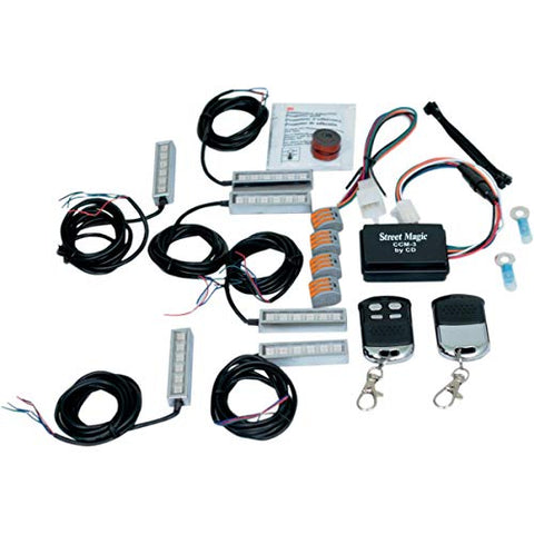 Custom Dynamics TMWZ06BM6 Magical Wizard Standard Light Kit with Bluetooth Color Command 5 Remote Control - Throttle City Cycles