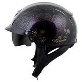 ScorpionExo EXO-C110 Unisex-Adult Half-Size-Style Azalea Helmet (Black/Gold, Large) - Throttle City Cycles