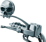 Kuryakyn 1450 Motorcycle Handlebar Accessory: Zombie Skull Rear View Side Mirrors for Harley-Davidson Motorcycles, Chrome, 1 Pair - Throttle City Cycles