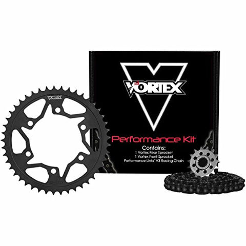 Vortex 3-Ck6384 Sprocket/Chain Kit Black - Throttle City Cycles