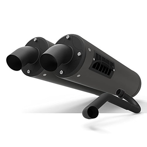 HMF Engineering Polaris RZR XP 1000 2015 - 2017 Titan XL Dual Full Blackout Exhaust - Throttle City Cycles