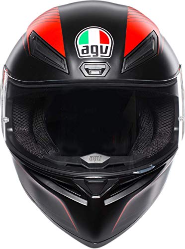 AGV K1 Warmup Matte Black Red Helmet | Throttle City Cycles