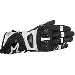 Alpinestars 355601712L Supertech Leather Gloves (Black/White, Large) - Throttle City Cycles