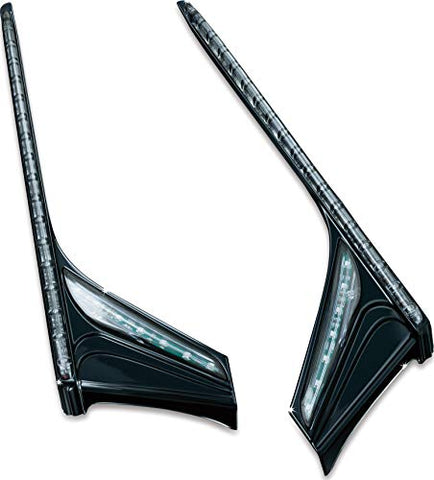 Kuryakyn 3247 Motorcycle Lighting Accessory: Vertical Rear LED Running/Brake Light Strips with Smoke Lenses for 2012-17 Honda Gold Wing GL1800 & F6B Motorcycles, Gloss Black, 1 Pair - Throttle City Cycles