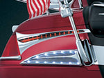 Kuryakyn 3233 Motorcycle Lighting Accent Accessory: LED Trunk Accent Swoops for 2006-17 Honda Gold Wing GL1800 Motorcycles, Chrome, 1 Pair - Throttle City Cycles