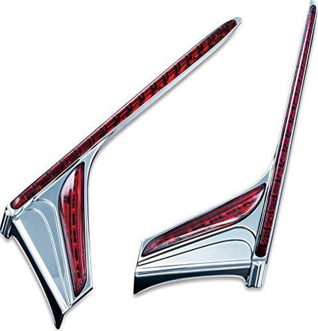 Kuryakyn 3237 Motorcycle Lighting Accessory: Vertical Rear LED Running/Brake Light Strips with Red Lenses for 2012-17 Honda Gold Wing GL1800 & F6B Motorcycles, Chrome, 1 Pair - Throttle City Cycles