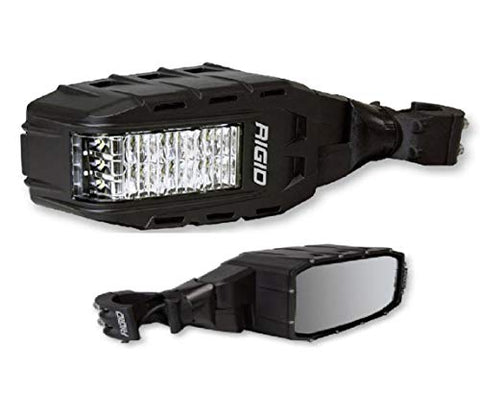 RIGID INDUSTRIES REFLECT UTV Side View Mirror Set/Pair Integrated LED Running Light and Amber Turn Signal Lights For - Throttle City Cycles