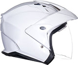 Bell Mag-9 Open Face Motorcycle Helmet (Solid Gloss Pearl White) - Throttle City Cycles