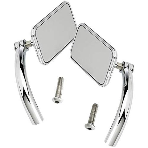 Biltwell (REC-HD-CP) Rectangle Perch Mount Mirror For H-D (Pair) -Chrome - Throttle City Cycles