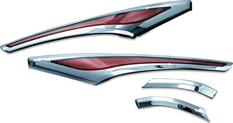 Kuryakyn 3232 Motorcycle Lighting Accessory: LED Saddlebag Accent Swoops with Red Lenses for 2012-17 Honda Gold Wing GL1800 & F6B Motorcycles, Chrome, 1 Pair - Throttle City Cycles