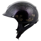 ScorpionExo EXO-C110 Unisex-Adult Half-Size-Style Azalea Helmet (Black/Gold, Large) - Throttle City Cycles