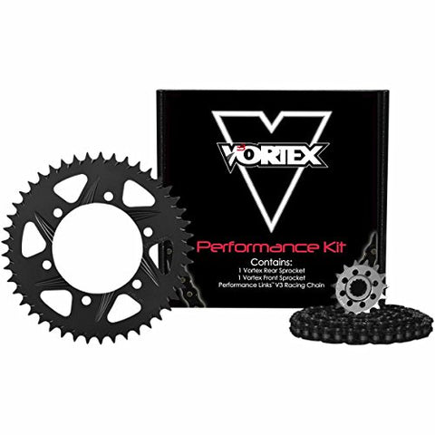 Vortex 3-Ck2270 Sprocket/Chain Kit Black - Throttle City Cycles