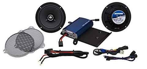 Hogtunes 225 Watt Amplifier with R.E.M.I.T. and 6.5" Front Speaker Kit with Grills for 2014+ Harley-Davidson FLH Touring Models (G4 SG Kit-RM G4 SG KIT-RM - Throttle City Cycles