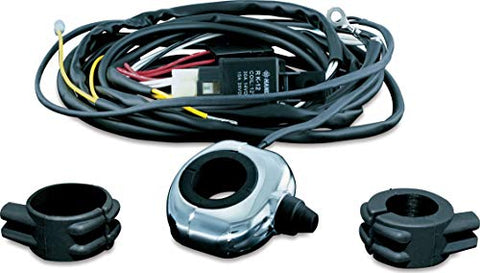 Kuryakyn 2202 Motorcycle Accessory: Driving Light Wiring and Relay Kit with Handlebar Mounted Switch, Universal Fit for Motorcycles with 7/8", 1", or 1-1/4" Diameter Handlebars, Chrome - Throttle City Cycles