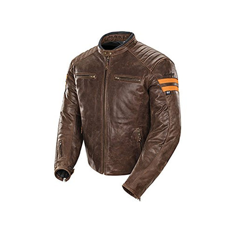Joe Rocket Classic '92 Men's Leather On-Road Motorcycle Jacket - Brown/Orange - Throttle City Cycles