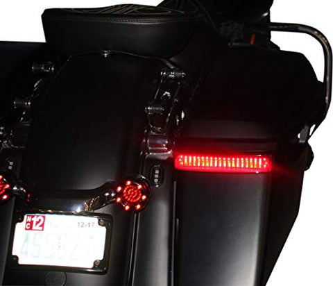 Custom Dynamics CD-SBSEQ-SS8-BR Sequential Bagz Saddlebag Lights - Gloss Black/Red Lens - Throttle City Cycles