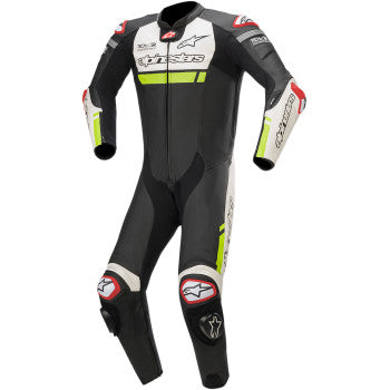 Alpinestars Men's Missile Ignition Leather One PieceSuit Tech-Air(Black/White/Yellow) 46 - Throttle City Cycles