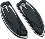 Kuryakyn 4566 Motorcycle Foot Control Component: Zombie Skull Driver Board Floorboard Covers for 1984-2019 Harley-Davidson Motorcycles, Chrome, 1 Pair - Throttle City Cycles