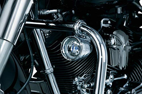 Kuryakyn 5019 Motorcycle Lighting Accessory: Engine Guard Mounted Driving Lights, Universal Fit for 1-1/4" Engine Guards/Tubing, Chrome, 1 Pair - Throttle City Cycles