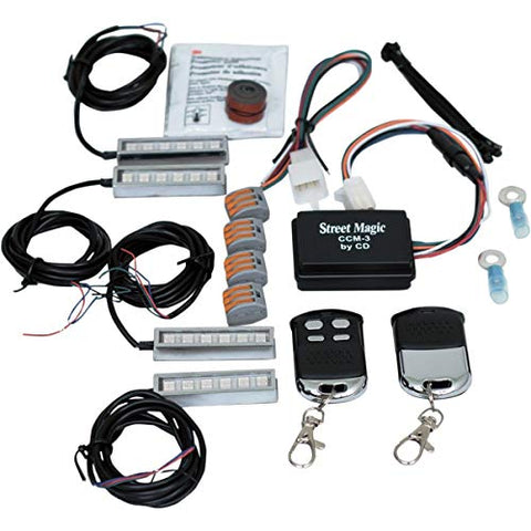 Custom Dynamics TMWZ01BM6 Magical Wizard Starter Light Kit with Bluetooth Color Command 5 Remote Control - Throttle City Cycles