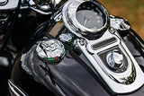 Kuryakyn 7357 Motorcycle Lighting Accent Accessory: Zombie Skull LED Fuel and Battery Gauge for 1988-2019 Harley-Davidson Motorcycles, Chrome - Throttle City Cycles