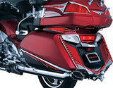 Kuryakyn 3237 Motorcycle Lighting Accessory: Vertical Rear LED Running/Brake Light Strips with Red Lenses for 2012-17 Honda Gold Wing GL1800 & F6B Motorcycles, Chrome, 1 Pair - Throttle City Cycles