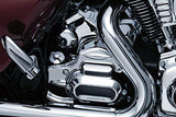 Kuryakyn 6950 Transmission Shroud/Covering for 2009-16 Harley-Davidson Touring & Trike Motorcycles with Stock Head Pipes, Chrome - Throttle City Cycles