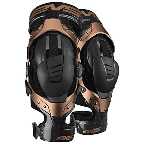 EVS Sports Black/Copper Axis Pro Knee Brace Size Large Pair Made for Lightweight Comfort and Flexibility AXISP-BK/COP-LP - Throttle City Cycles