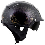 ScorpionExo EXO-C110 Unisex-Adult Half-Size-Style Azalea Helmet (Black/Gold, Large) - Throttle City Cycles
