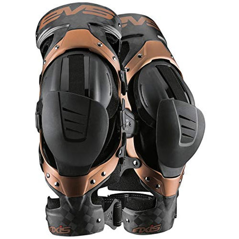 EVS Sports Unisex-Adult Axis Pro Knee Brace - Pair (Black/Copper) - Throttle City Cycles