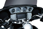 Kuryakyn 7240 Motorcycle Accent Accessory: Deluxe Tri-Line Stereo Trim Kit for 2014-19 Harley-Davidson Touring & Tri Glide Motorcycles, Chrome - Throttle City Cycles