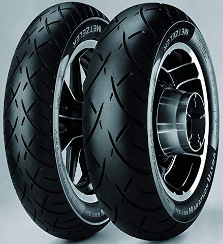 Metzeler ME888 Marathon Ultra Rear Motorcycle Tire 130/90B-16 (73H) Wide White Wall - Fits: Harley-Davidson CVO Dyna Wide Glide FXDWGSE 2001 - Throttle City Cycles